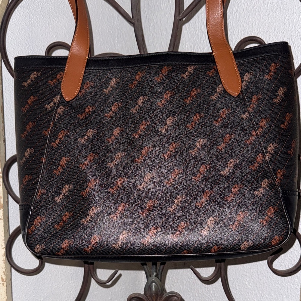 Coach Signature Black and Brown Handbag - Picture 7 of 11